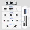 4-in-1 USB C SD Card Reader, JSAUX USB-C Micro SD Card Reader with (USB 3.0 & Charging) Port Compatible with iPhone 16/16 Plus/16 Pro/16 Pro Max, Android, Mac, Galaxy, iPad Pro, Camera -White view 3