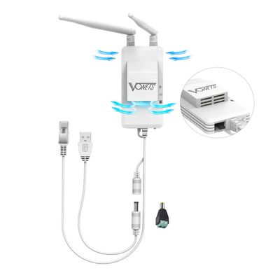 VONETS VAP11S-5G Industrial 5GHz WiFi Bridge Repeater with Ethernet Splitter, WiFi RJ45 1 Male to 2 Female LAN Cat5 Ethernet Cable Splitter Exclusive WiFi Bridge with Fan