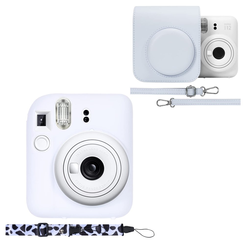 Aenllosi Hard PU Case for Fujifilm Instax Mini 12/11 and Silicon Case for Instax mini 12