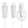 ZOSTLAND Data Cable Protector, Cute Silicone Cord Saver Cable Winder 2 in 1 Data Cable Protector Anti-Break Protective Cover Compatible with iPhone 11 12 13 14 15 Charging Cable Micro Android (White) view 1