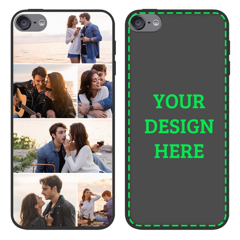 Personalized Multiple Photos Phone Case for iPod Touch 5 6 7 Custom Collage Pictures Phone Cover Shockproof Protective Ultra Slim Fit Liquid Silicone Full Body Protection Cover