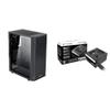 ARESGAME at-M1 Mid-Tower PC Case, Transparent Side Panel and ATX/M-ATX Support, Liquid Cooling Support up to 240mm Radiator, Black & Thermaltake Smart 500W 80+ White Certified PSU, view 1
