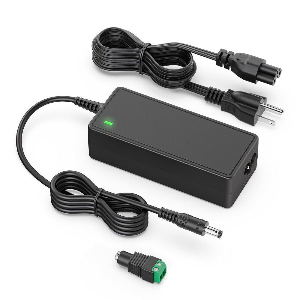 24Volt 2.5Amp 60W Power Supply AC 100-240V Adapter for LED Strip Light, Wireless Router, ADSL Cats, HUB, Switches, Security Cameras, Audio/Video 24V 2.5A 50-60Hz Power Cord with 5.5 x 2.1mm 2.5mm