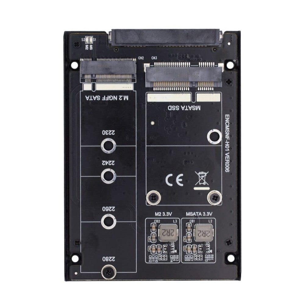 ChenYang MSATA M.2 NGFF SATA SSD to 2.5" SATA 2 in 1 Combo JBOD HDD Disk Drive Enclosure Adapter