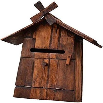 LUYIYI Suggestion Box Mailbox Complaint Suggestion Box Solid Wood Windmill Mailbox Suggestion Box Complaint Box Villa Waterproof Letter Box Parcel Box Drop Box