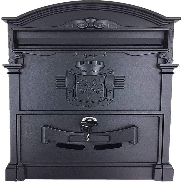 LUYIYI Suggestion Box Mailbox Complaint Suggestion Box Retro Mailbox European Villa Letter Box Post Box Outdoor Wall Hanging Wall Creative Postal Garden with Lock