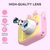 Namolit 1080P Mini Cartoon Kids Digital Camera Digital Video Camera for Kids Dual Lens 2.0 Inch IPS Screen Built-in Battery Cute Photo Frames Interesting Games with Neck Strap Birthday view 3