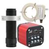 16MP 4K 1080P USB HDMI Digital Video Industrial Microscope Camera & 120X C-Mount Lens Whit 56-LED Adjustable Ring Light view 1