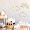 4 Pieces Boho Nursery Cloud Star Wall Decor Wooden Babyroom Moon Rattan Wall Decor Wooden Rainbow for Children Baby Kids Boys Girls Bedroom Nursery Pendant(Cloud Rainbow Sun) view 4