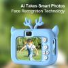 Namolit 1080P Mini Cartoon Kids Digital Camera Digital Video Camera for Kids Dual Lens 2.0 Inch IPS Screen Built-in Battery Cute Photo Frames Interesting Games with Neck Strap Birthday view 3
