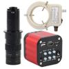 16MP 4K 1080P USB HDMI Digital Video Industrial Microscope Camera & 180X C-Mount Lens Whit 56-LED Adjustable Ring Light view 1