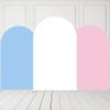 afoloa Pastel Pink Gender Reveal Party Arched Backdrop Covers for Parties Pink Chiara Arch Fabric Cover Birthday Wedding Party Baby Shower Decor Props(3x6ft) view 1