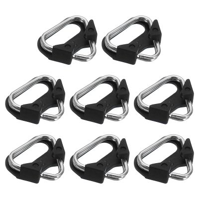 PATIKIL Camera Strap Lug Ring, 8 Pack Metal Triangle Split Ring Hook Adapter with Plastic Cap Universal for Camera Shoulder Strap, Silver Black