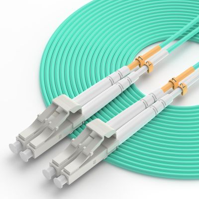 Yonwide OM4 Fiber Lc to Lc 20m (65.6 ft), Options: 0.2m-200m, Lc-Lc Multimode Fiber Patch Cable 20 Meter, Multi Mode Fiber Optic Cable OM4 Duplex 50/125m, Aqua LSZH MMF