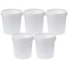 Veemoon 5 Pcs Plastic Pail with Lid, Grade Storage Bucket Portable Cleaning Bucket Heavy Duty Water Container Round Wash Pail for Paint Pigment Fishing Housework (1L White) view 1