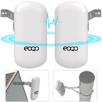 Point to Point 1.5KM Long Range Wireless Bridge with Bracket Mount for Starlink Internet - Reliable 5.8G 450Mbps CPE WiFi Bridges with 8dBi Antenna for Outdoor IP65 Waterproof, 2-Pack