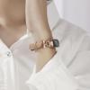Apawband Unique D-shape Metal Buckle Leather Bands for Fitbit Luxe view 3