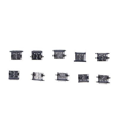 UPQRSG 100Pcs Type C USB Female Plug Socket, Stainless Steel USB Repair Replacement Adapter, Long Life USB Solder Connector, Replacement Adapter Assortment Set