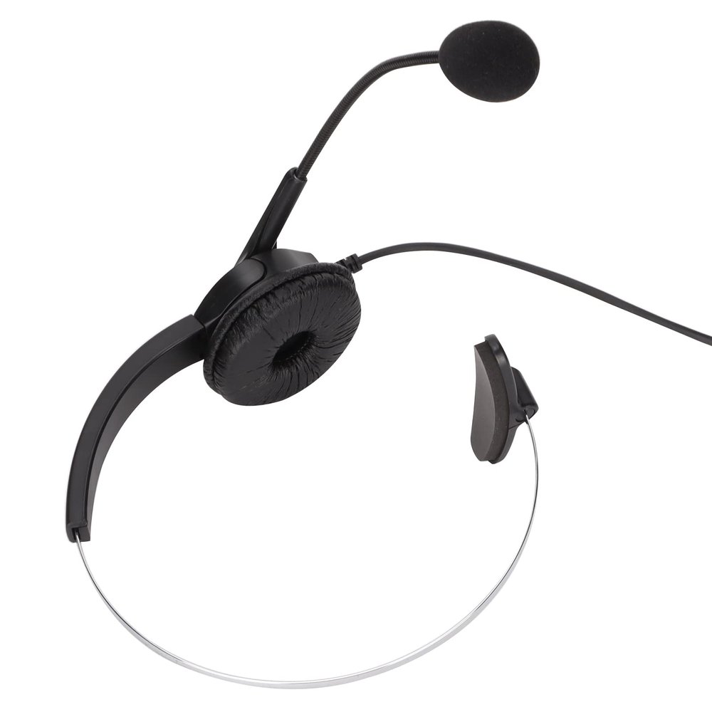ciciglow Call Center Headset, 3.5mm PC Telephone Headset Adjustable Microphone Single Sided Business Headphone for Customer Service Online Education