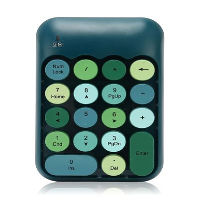 Estink 2.4Ghz Numeric Keypad, 18 Keys Mini Numeric Keypad, Vintage Color Keyboard and Round Keycaps, with USB Receiver for PC, Desktop and Laptop (Dark Green Color)
