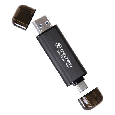 Transcend ESD310 2TB External SSD, Up to 1,050MB/s, Dual USB Drive for iPhone17,16,15, iPad&Mac/Pixel10/Tesla/Steam Deck/ROG Ally/MSI Claw/Android/PS5, 2-in-1 Type C &A, USB 3.2 Gen2 Portable SSD