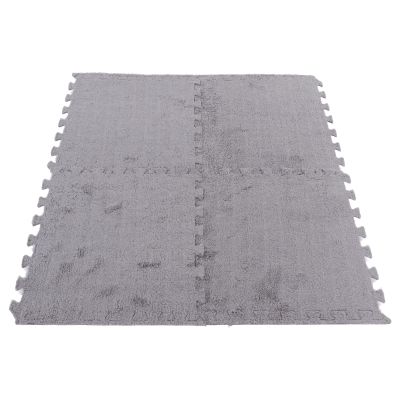 Garosa 10Pcs Soft Foam Floor Tiles Interlocking Play Mat for Kids Playroom, Plush Climbing Area Rug Carpet Tiles Home Safe Non-Slip Decor Grey
