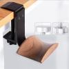 GRFIT Headphone Holder Headphone Stand Desk Headphone Holder Wood Headphone Hanger Aluminum Alloy Headset Stand for Headset Accessories Headset Stand (Color : L Shaped Black) view 2