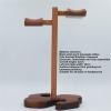 GRFIT Headphone Holder Solid Wood Dual Headphones Stand Handmade Brazilian Rosewood Earphone Holder Bracket Display Shelf Showcase Multi Headphones with Solid Heavy Base Headset Stand view 2
