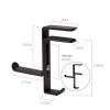 GRFIT Headphone Holder Headphone Holder Headset Bracket Hanger Metal Wall Headphone Stand Hanger, Rotatable Double Clamp Hook for Headset - Under Desk Space Save Mount Headset Stand (Color : Rojo) view 2