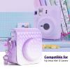 MUZIRI KINOKOO Case for Fujifilm Instax Mini 12 Instant Film Camera, PU Leather Gradient Weave Veins Fuji Mini 12 Protective Case with Shoulder Strap - Purple view 2
