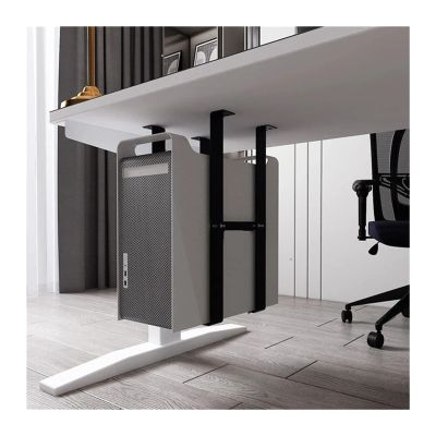 CPU Stand Tower Stand CPU Holder Under Desk Mount, Steel Adjustable PC Tower Stand Heavy Duty PC Case Holder Width Adjust from 5.4" to 9.8" Height Less than 19.6" CPU Holder Stand ( Color : Black )