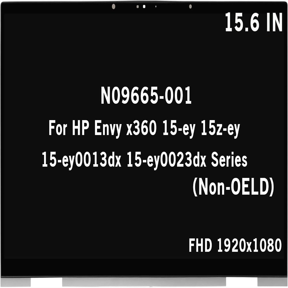 N09665-001 Screen Replacement for HP Envy x360 15-ey 15z-ey 15-ey0013dx 15-ey0023dx Series FHD 1920x1080 IPS LCD Display Touch Screen Digitizer Assembly Bezel with Control Board (Non-OELD)