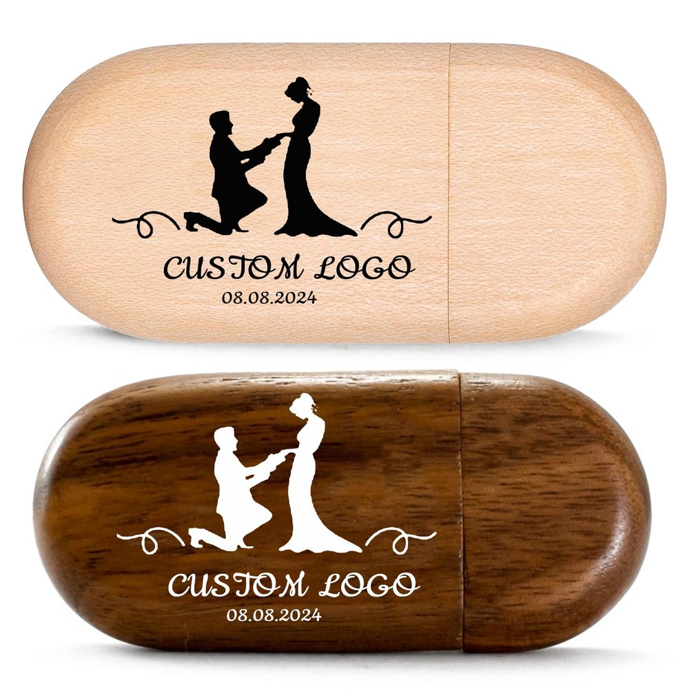 Custom USB Flash Drive 2GB 50 Pack FEWINA Wooden Personalized Flash Drive Bulk USB 2.0 Thumb Drive Wood Custom Flash Drive Logo Print as Business Gifts/Party Wedding/Promotional Giveaways