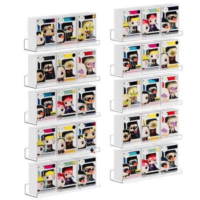upsimples 10 Pcs 15" Acrylic Shelves for Wall Display and Storage, Clear