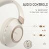 LORELEI B-C6 Wireless Over Ear Headphones (Beige White) & E5 Wired On Ear HeadphonesBeige White view 4