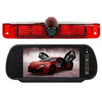 3rd Third Brake Light Backup Reverse Parking Rear View Reversing Camera Led/IR Light Waterproof for GMC Savana Van and Chevy Express (2003-2016) (Camera+7IN)