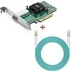 10Gb SFP+ PCI-E NIC with 20M OM3 LC to LC Fiber Patch Cable, Compare to Intel X520-DA1 Network Card, Single SFP+ Port, PCI Express X8, Support Windows Server/Linux/VMware view 1