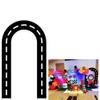 KONPON Black Racing Car Road U-Shaped Arch Backdrop Cover for Birthday Party Decoration Finish Line Racing Double-Sided Stretchy Open Arch Backdrop Stand Cover view 1