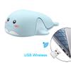 Samudgate Wireless Mouse, Cute Dolphin Shape 2.4 GHz USB Mute 1200DPI Optical Mice Portable Small Mouse for Travel, Office, Home, Laptop, Computer (Blue) view 2