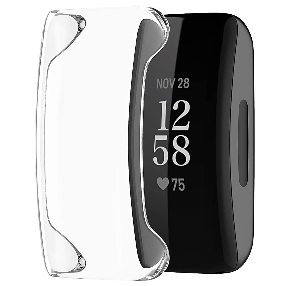 AceSoft Natural Tactility Shock Absorbing Lightweight Durable Back Protective Soft TPU Case Cover Skin Compatible with Fitbit Inspire HR