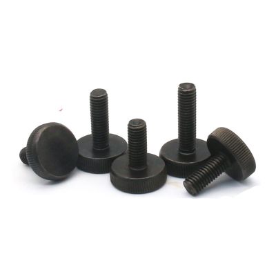NORAZE 1-10pcs M3 M4 M5 M6 M8 M10 DIN653 GB835 Black Carbon Steel Flat Head Thumb Screw Hand Tighten Computer Screws (Color : Black, Size : 35MM_M6 5PCS)