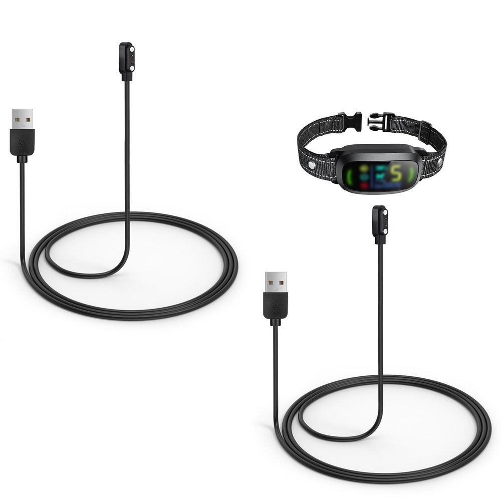 YEAOI 2-Pack Charger Replacement Only for FAFAFROG Dog Bark Collar, Magnetic Charging Cable, Black
