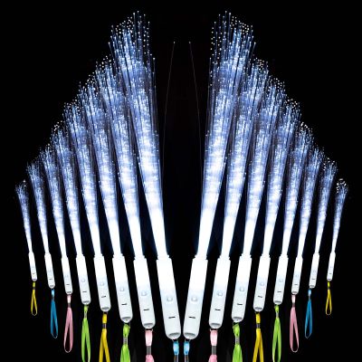 Zloveleexr 100Pcs White Fiber Optic Wands,3 Models Wedding Sparklers,Glow Sticks Light up Sticks Led Light Wands Fit Wedding Bridal Shower Birthday New Years Eve Party Supplies 2025
