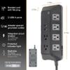 GE UltraPro Adapt 10-Outlet Surge Protector with USB Ports, 2 USB-A Ports, 2.4A, 12W, 4ft Braided Cord Power Strip Surge Protector, 3540 Joules, Black, 73775 view 3