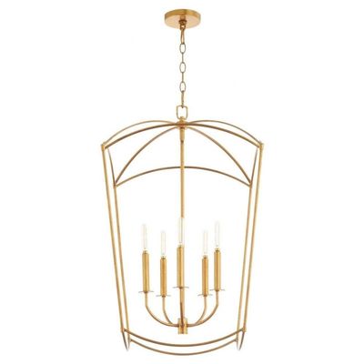 Mantle - 5 Light Entry Foyer-31.5 Inches Tall and 19 Inches Wide-Gold Leaf Finish -Traditional Installation