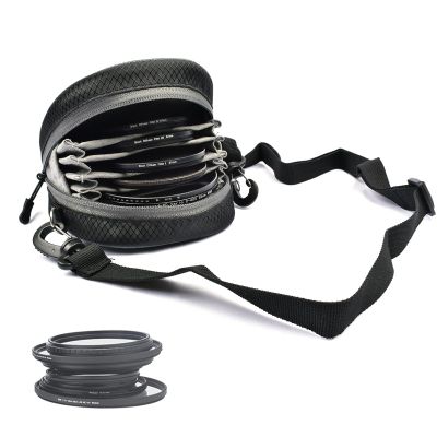8 Pockets Camera Lens Filter Pouch, Water and Professional Photography Filter Holder Belt Bag Pouch Filter Carrying Case for 8 Round Filter