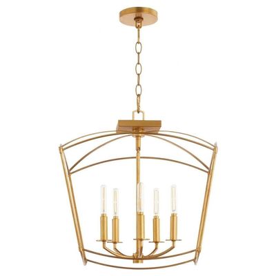 Quorum Lighting 2812-18-74 Mantle Convertible Pendant, 5-Light 300 Total Watts, Gold Leaf