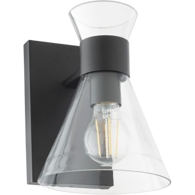 Quorum Lighting 5119-1-259 Beldar Wall Mount, 1-Light 100 Watts, Matte Black W/Clear Glass