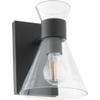 Quorum Lighting 5119-1-259 Beldar Wall Mount, 1-Light 100 Watts, Matte Black W/Clear Glass view 1