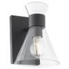 Quorum Lighting 5119-1-259 Beldar Wall Mount, 1-Light 100 Watts, Matte Black W/Clear Glass view 3